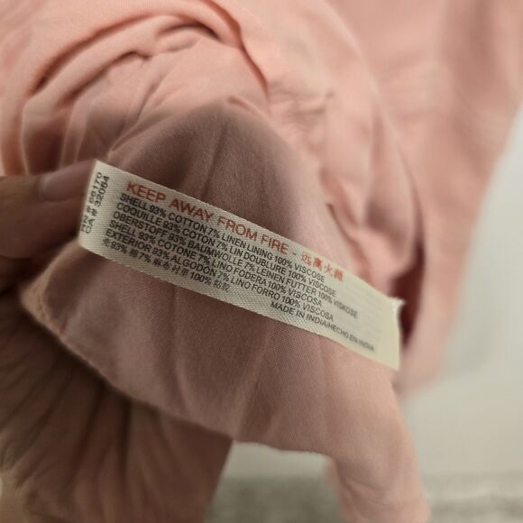 Free People Simone Mini Dress Blush Pink Cotton Linen Blend Medium Womens  Boho - Picture 12 of 12